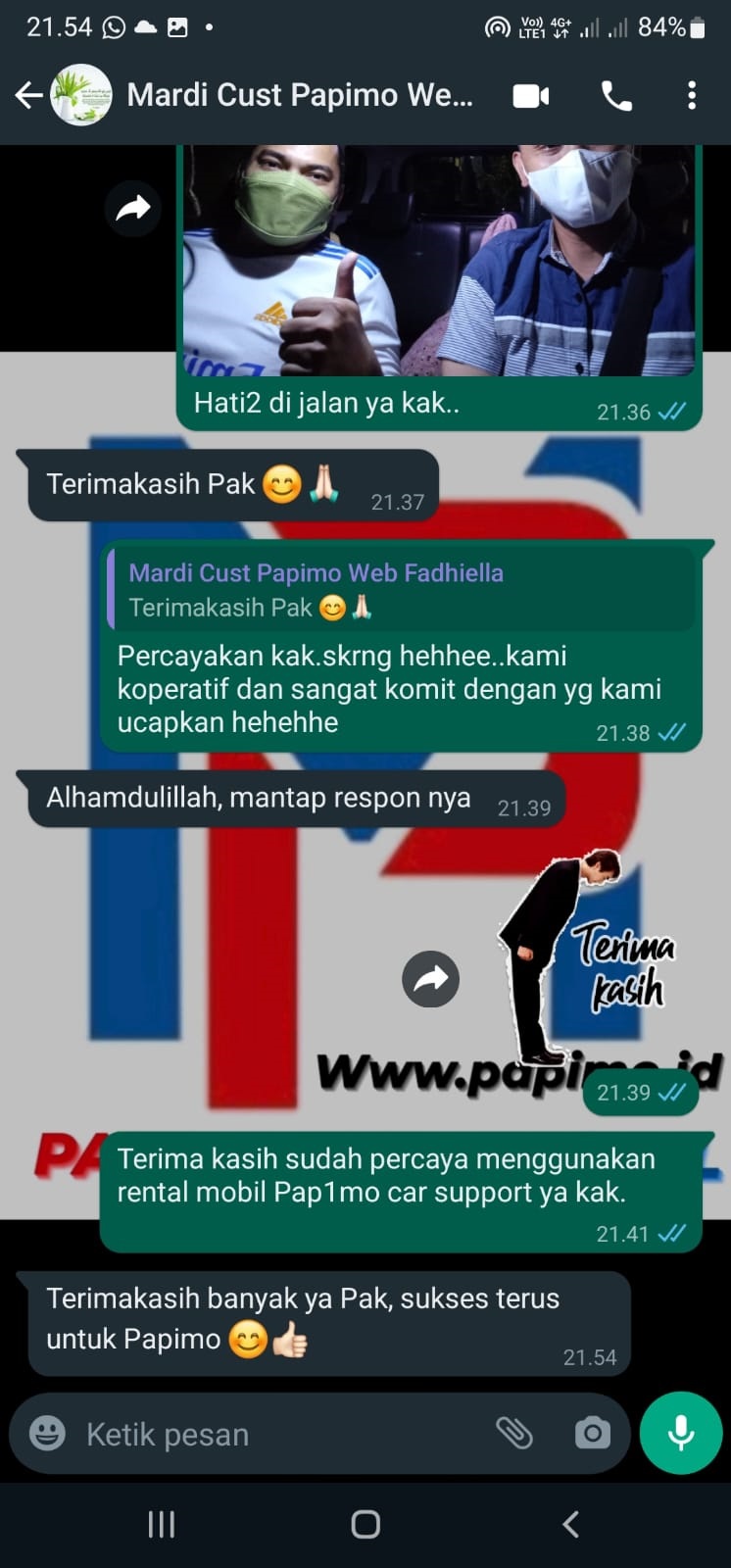 Testimoni pelanggan Papimo